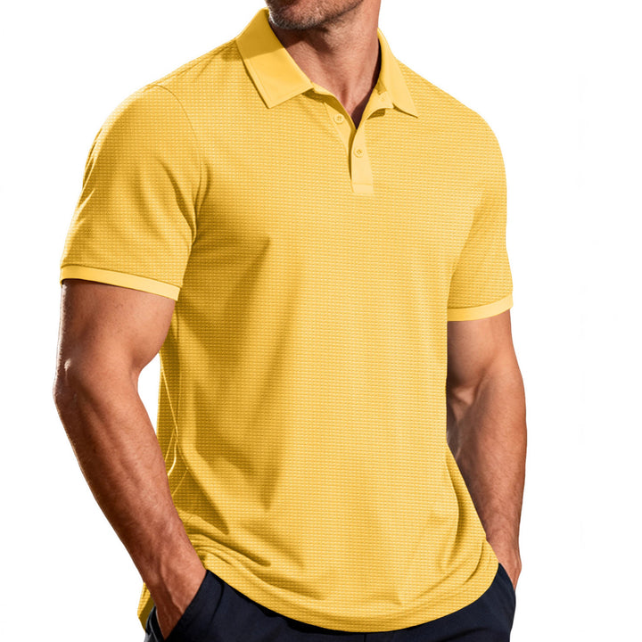 Herren nan strukturiertes Piqué-Kurzarm-Poloshirt mit Hemdkragen Drune