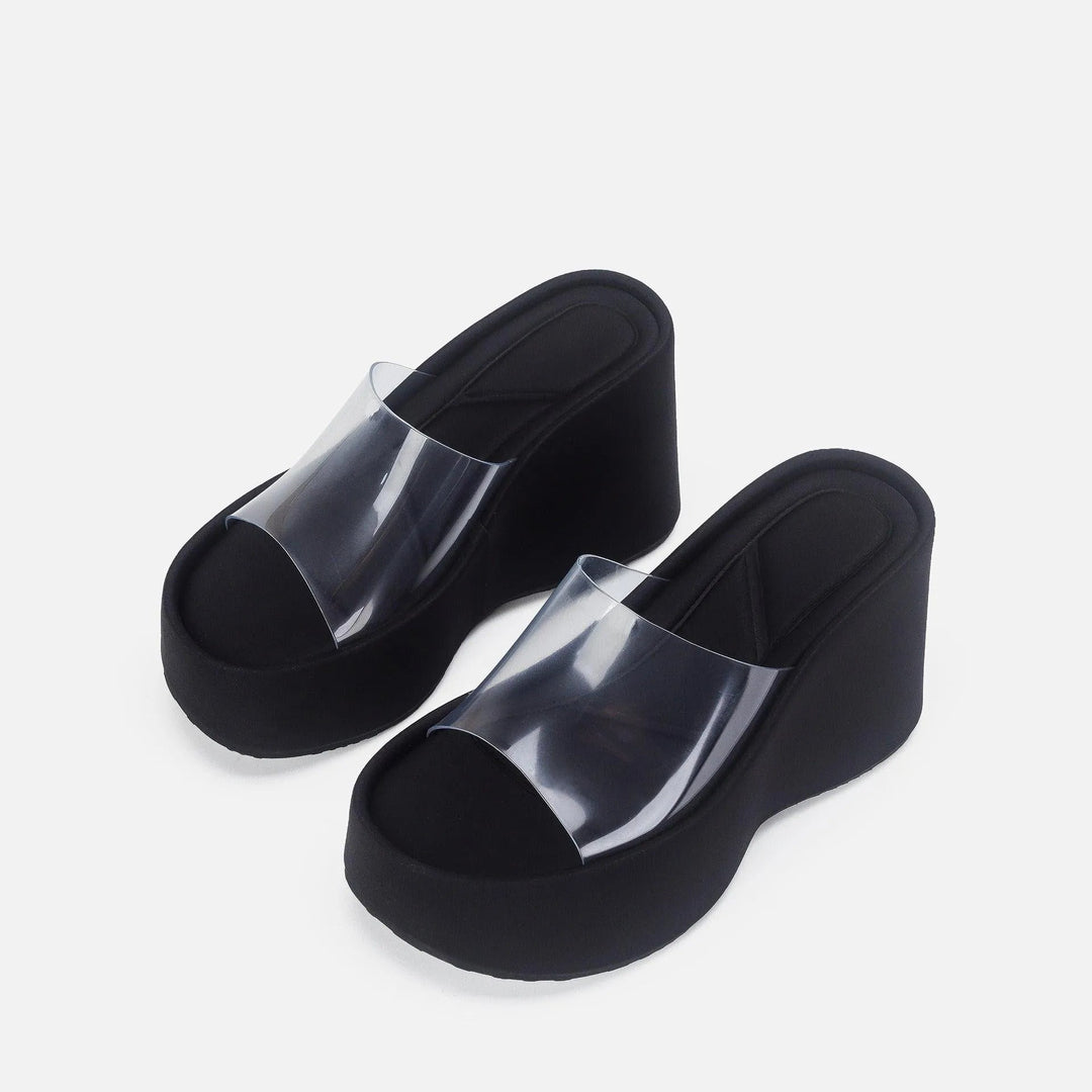 Drune | Translucent platform sandals with ankle strap