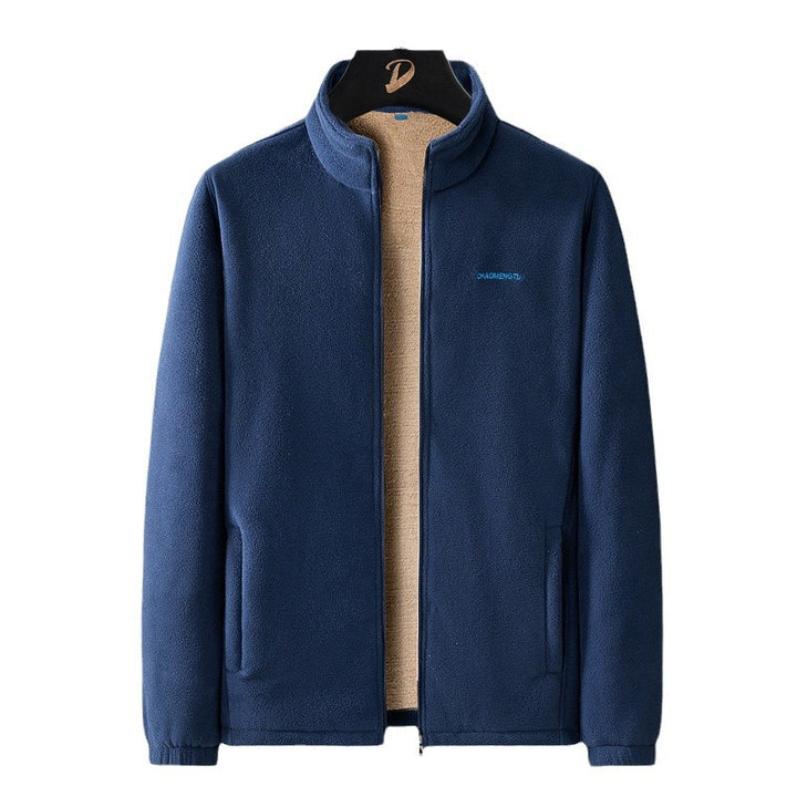 Herren Fleecejacke mit Teddyfutter, Stehkragen und durchgehendem Reißverschluss Drune