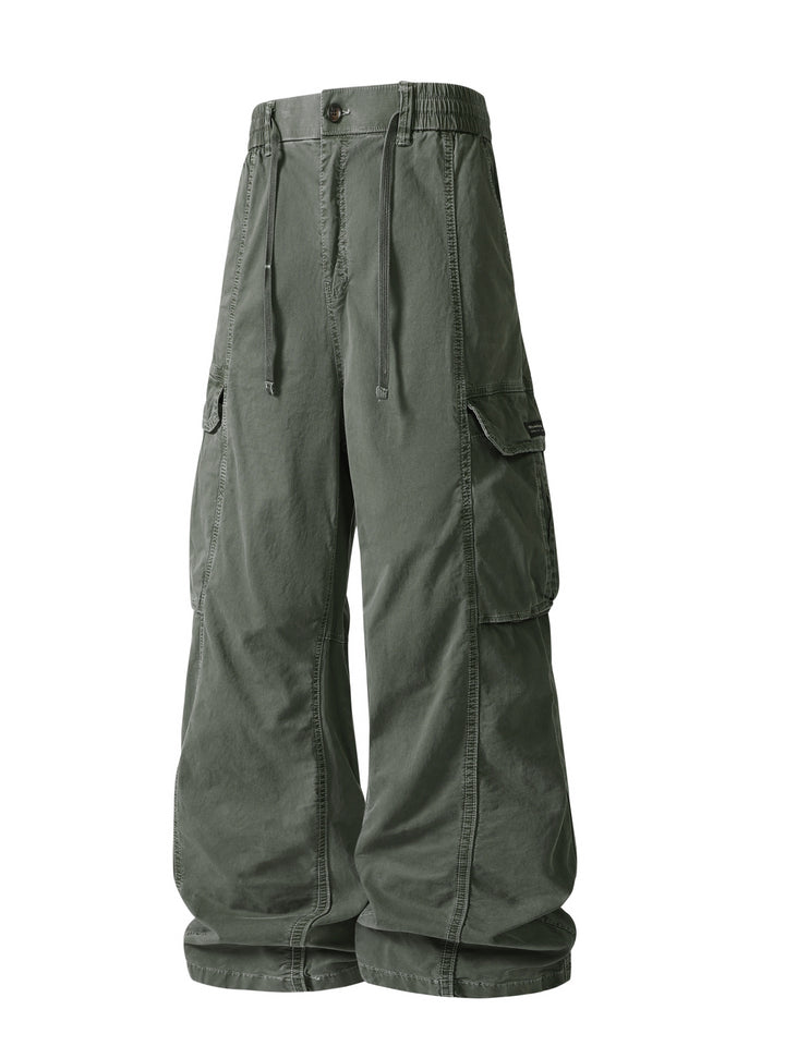 Herren Weite Utility-Cargo-Bermuda mit Elastikbund und Multifachtaschen Drune