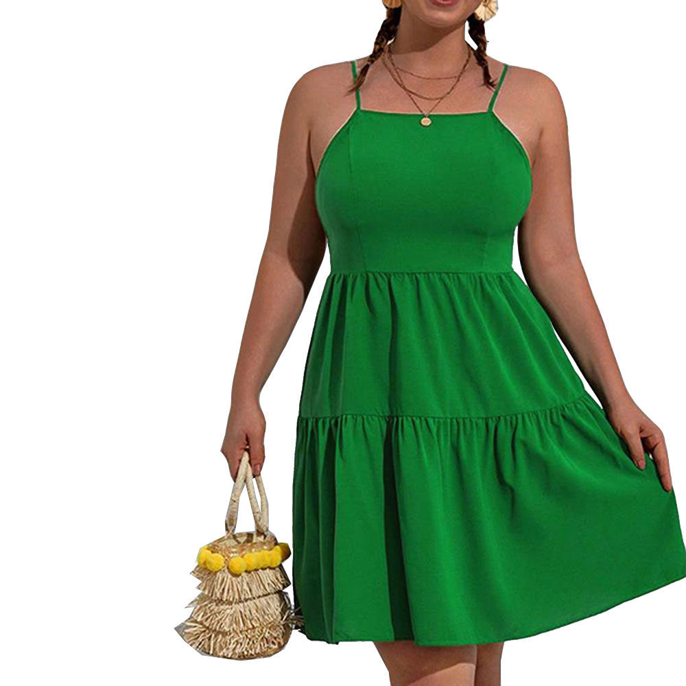 Damen Freizeitkleid mit verführerischem Volant und verstellbaren Spagettiträgern Drune