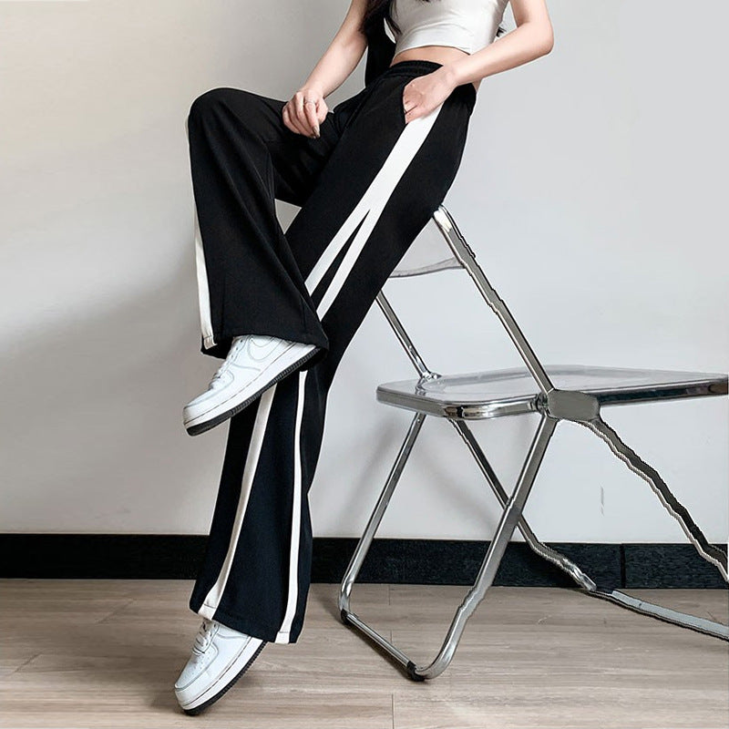 Damen Bequeme Sporthose mit seitlichen Streifen Drune