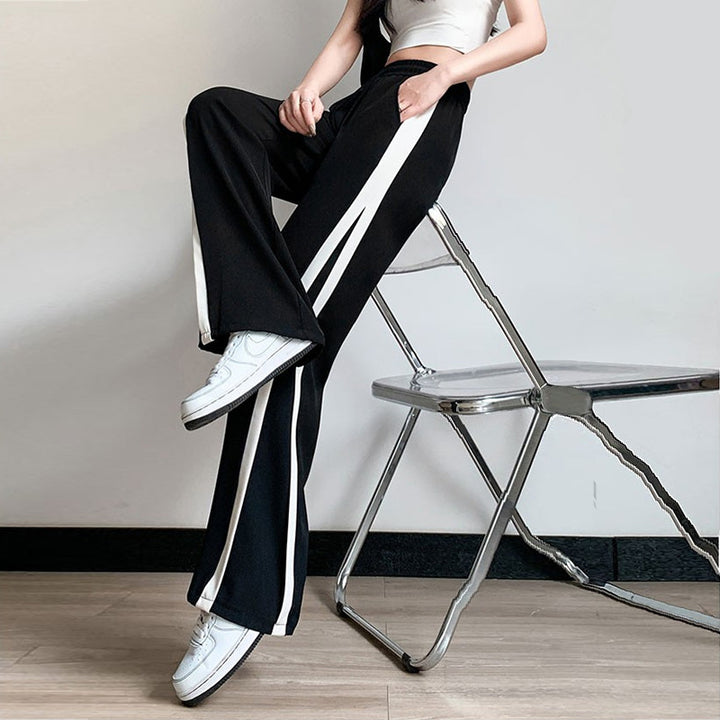 Damen Bequeme Sporthose mit seitlichen Streifen Drune