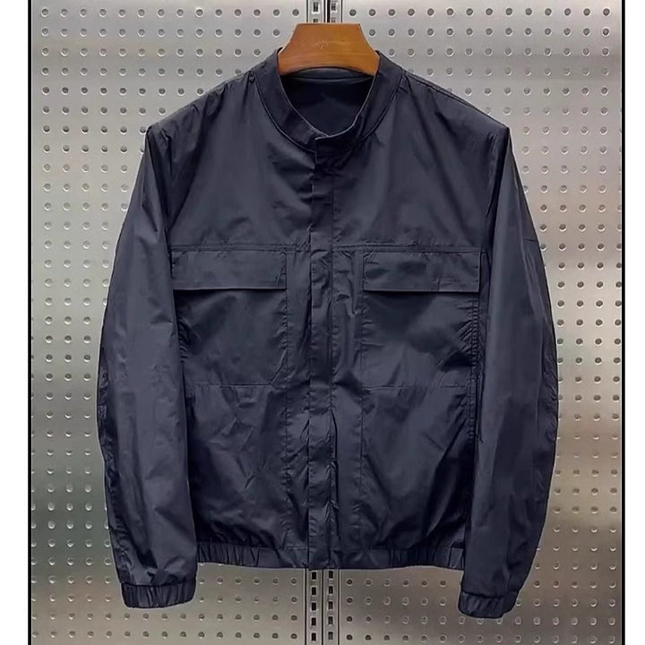 Herren Modische Utility-Jacke mit hochschließendem Kragen Drune