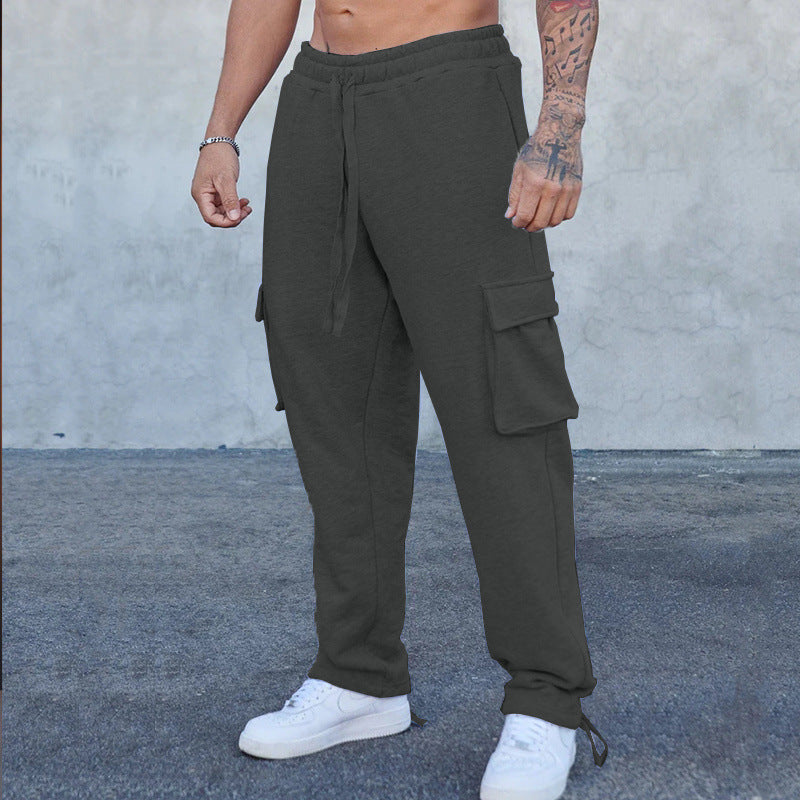 Herren entspannte Cargo-Hose mit praktischem Taschen-Design und elastischem Bund Drune