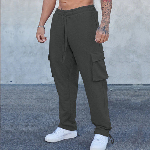 Herren entspannte Cargo-Hose mit praktischem Taschen-Design und elastischem Bund Drune