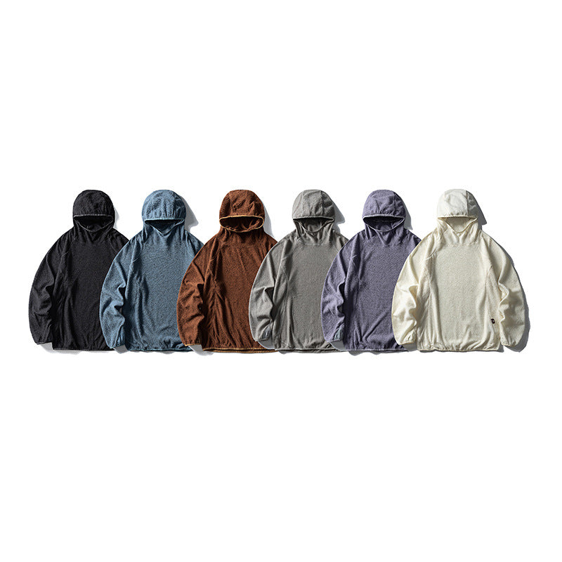 Unisex Fleece-Hoodie im Oversize mit Teddyfleece, hochschließendem Kragen und elastischem Saum Drune
