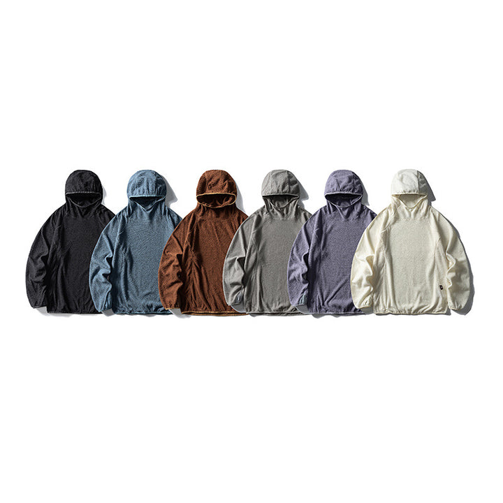 Unisex Fleece-Hoodie im Oversize mit Teddyfleece, hochschließendem Kragen und elastischem Saum Drune