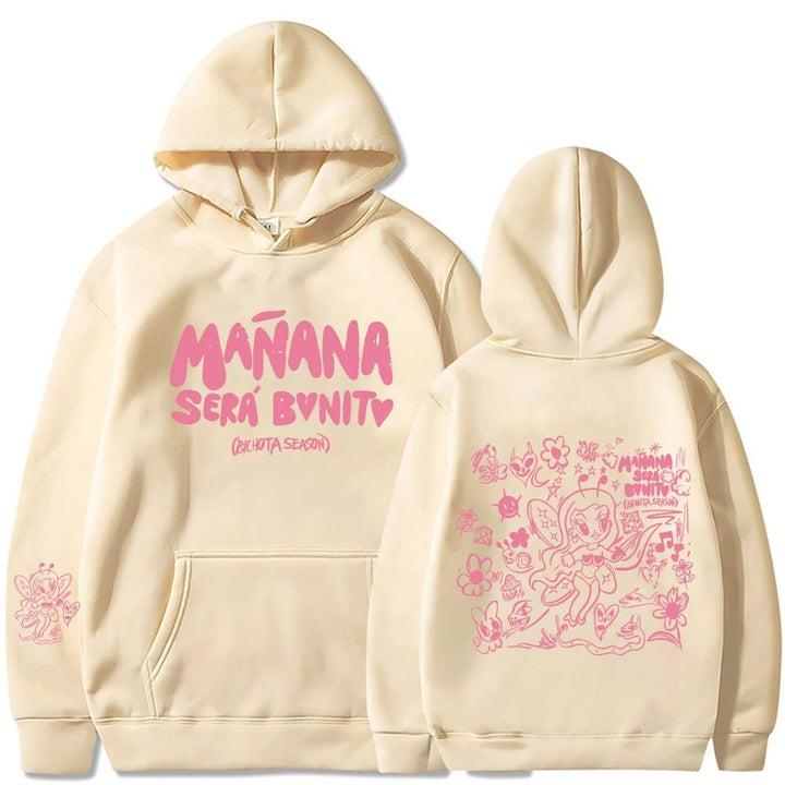 Damen Hoodie mit kreativem Druck und praktischer Kängurutasche Drune