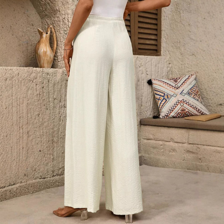Damen Weit geschnittene Palazzo-Hose mit eleganter Faltenlegung Drune