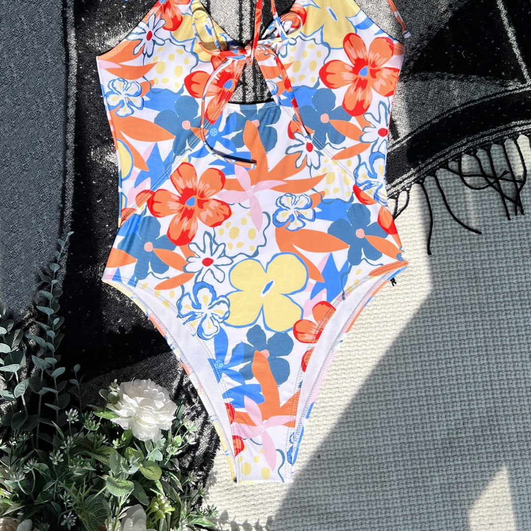 Damen Floral Design Einteiler Badeanzug Drune