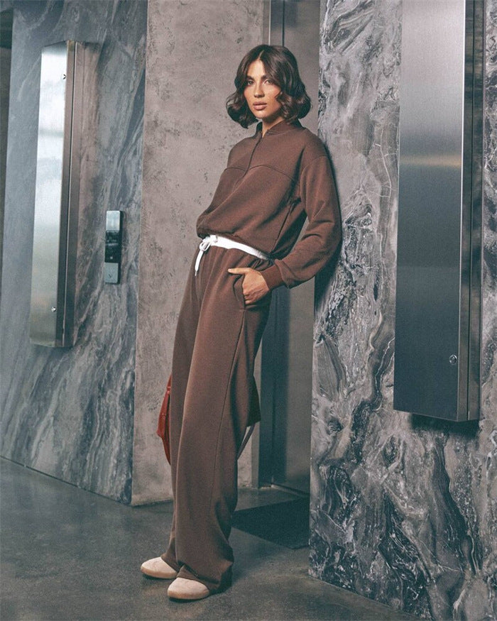 Damen lässige Relaxed-Fleece-Kombination Drune