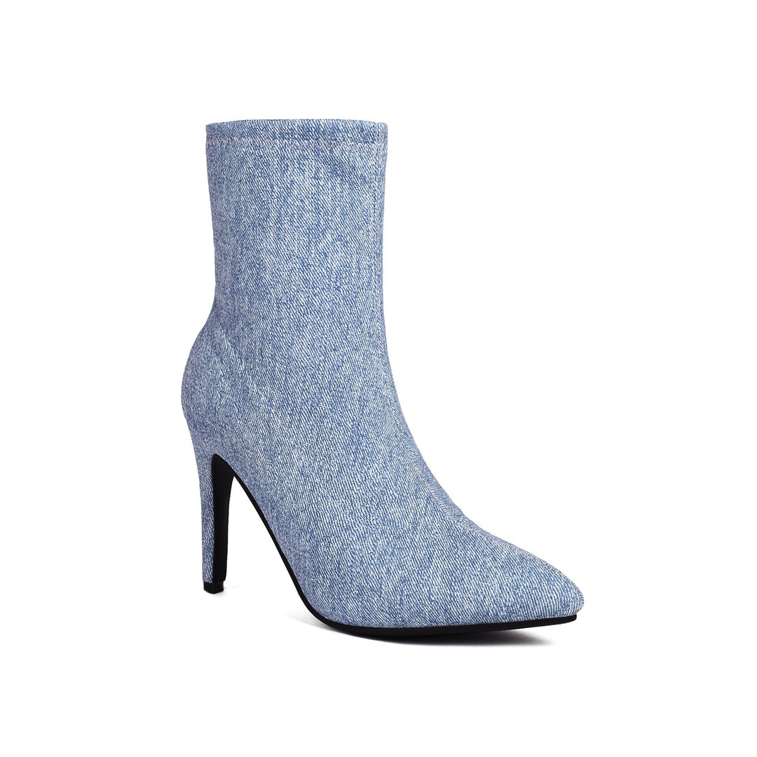 Damen Spitz-Zeh Denim Stiletto Booties Drune