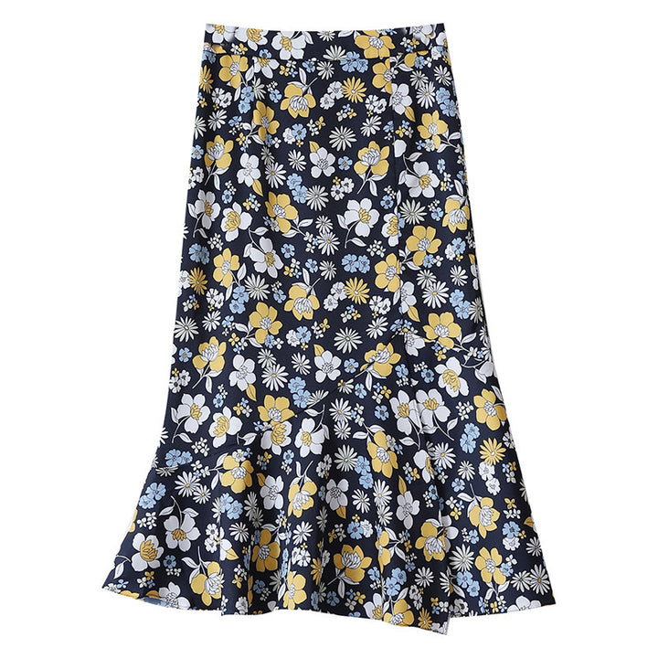 Damen Floraler, schwingender Midirock Drune