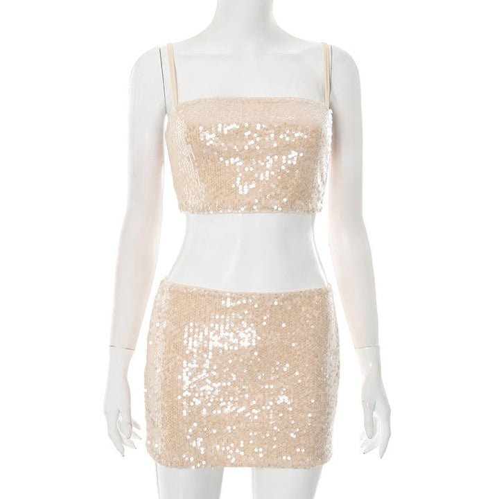 Damen Glitzerndes Zwei-teiligen Abendkleid-Set Drune