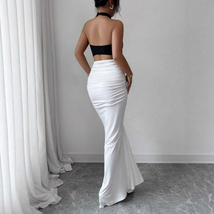 Damen Elegantes, figurbetontes Abendkleid mit Kunstseiden-Raffung Drune