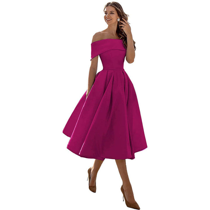 Drune | Vielseitiges Trägerloses Satin-Kleid Für Partys