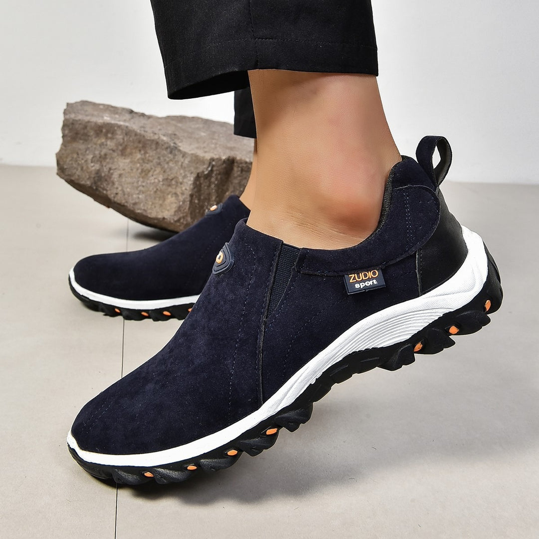 Herren Slipper-Sneaker im Wildleder-Look mit profilierter Outdoor-Laufsohle Drune