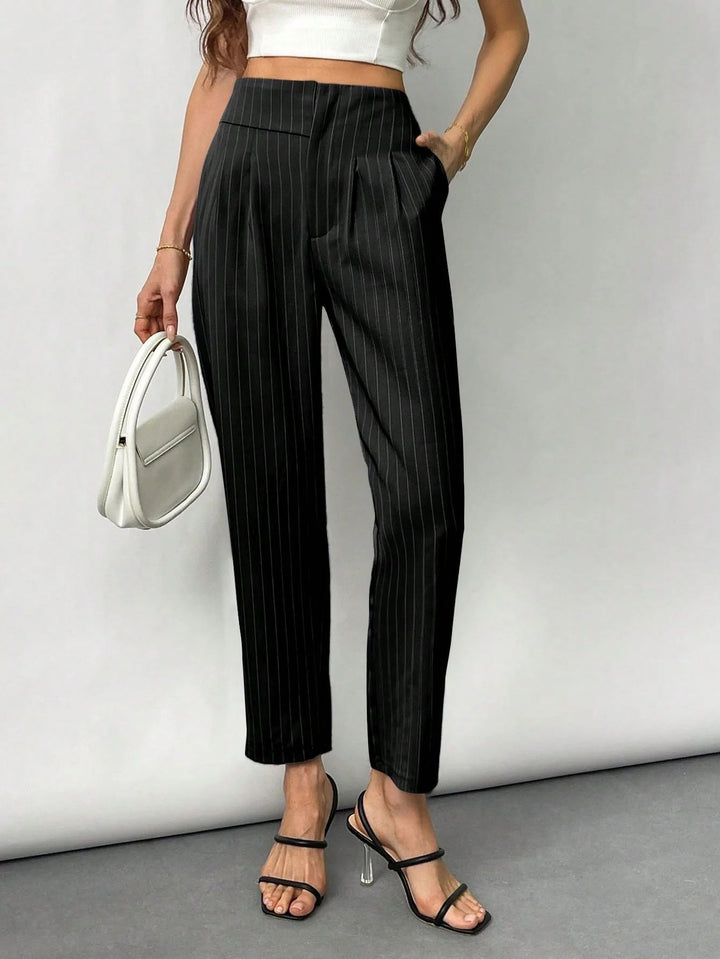 Damen Elegante und modische Anzughose mit Streifen Drune