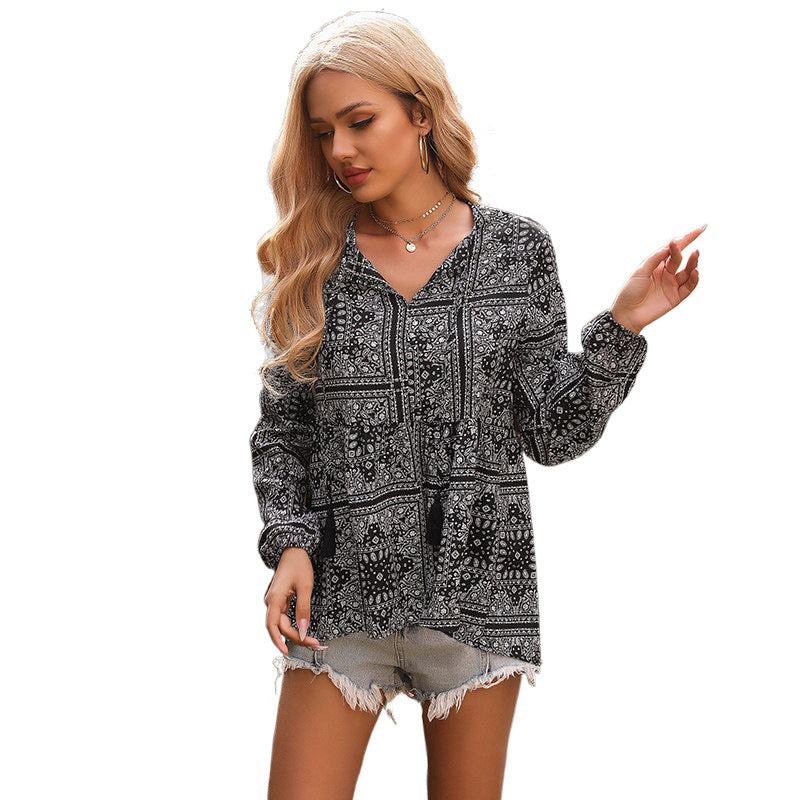Damen Elegante Bluse mit Volantärmeln Drune