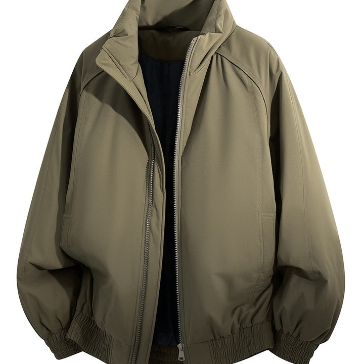 Unisex Oversize-Bomberjacke mit Stehkragen, elastischem Saum & wattierter Fütterung Drune