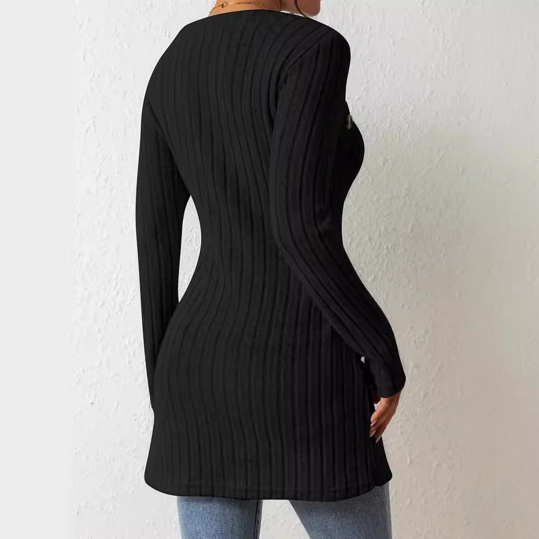 Damen Langarmshirt mit ausgefallenem Schnitt Drune