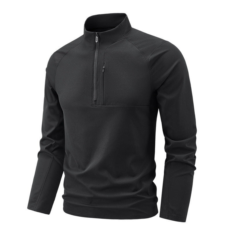 Herren technischer Thermo-Halbzip-Pullover mit Stehkragen und Brustreißverschlusstasche Drune