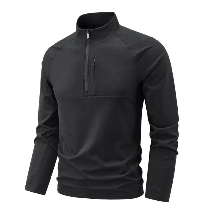 Herren technischer Thermo-Halbzip-Pullover mit Stehkragen und Brustreißverschlusstasche Drune
