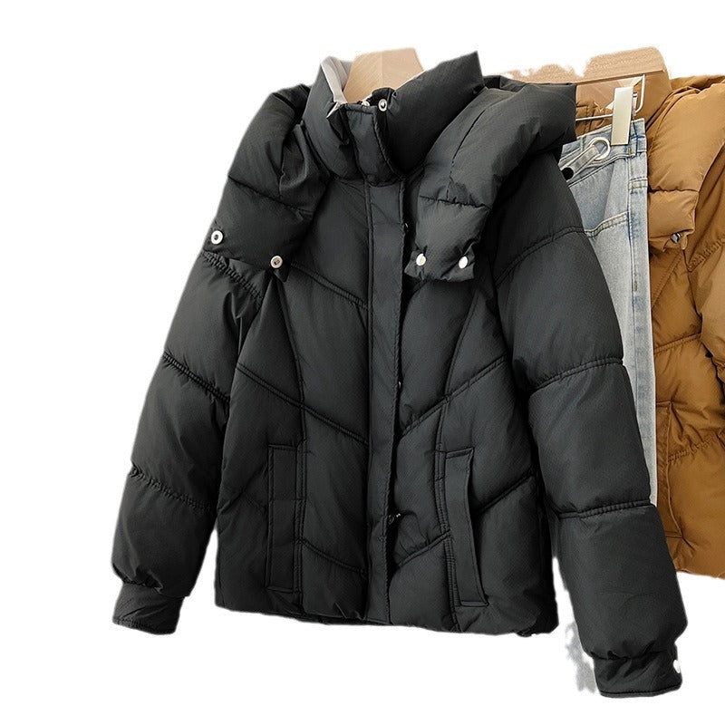 Damen modische pufferjacke mit hohem Kragen und praktischen Taschen Drune