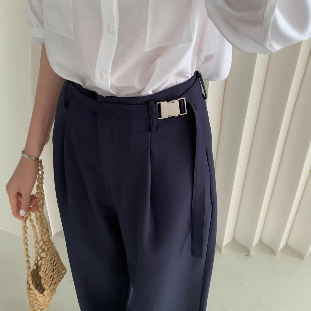 Damen Weite Bundfaltenhose Drune