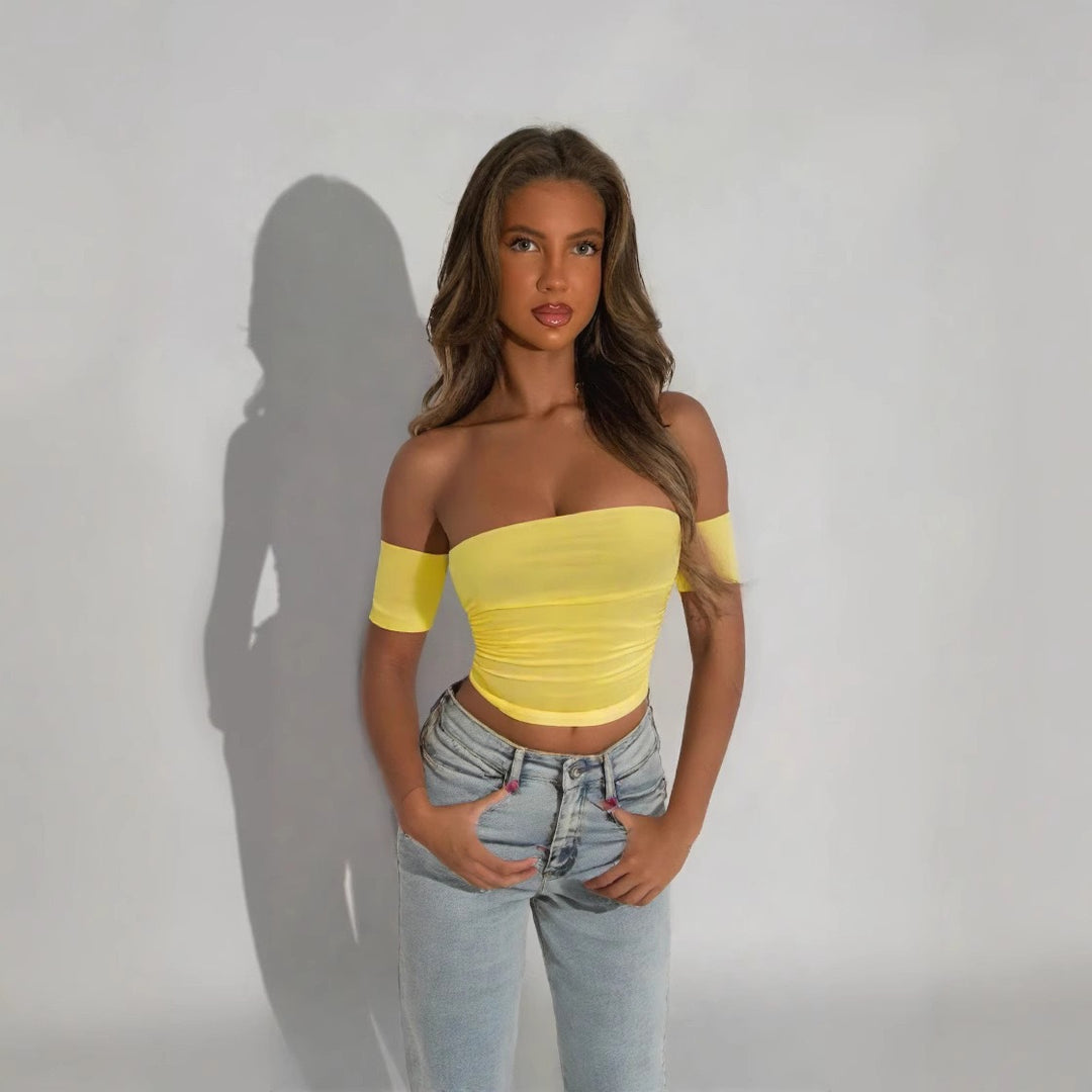 Damen Off-Shoulder Top mit figurformendem Schnitt Drune