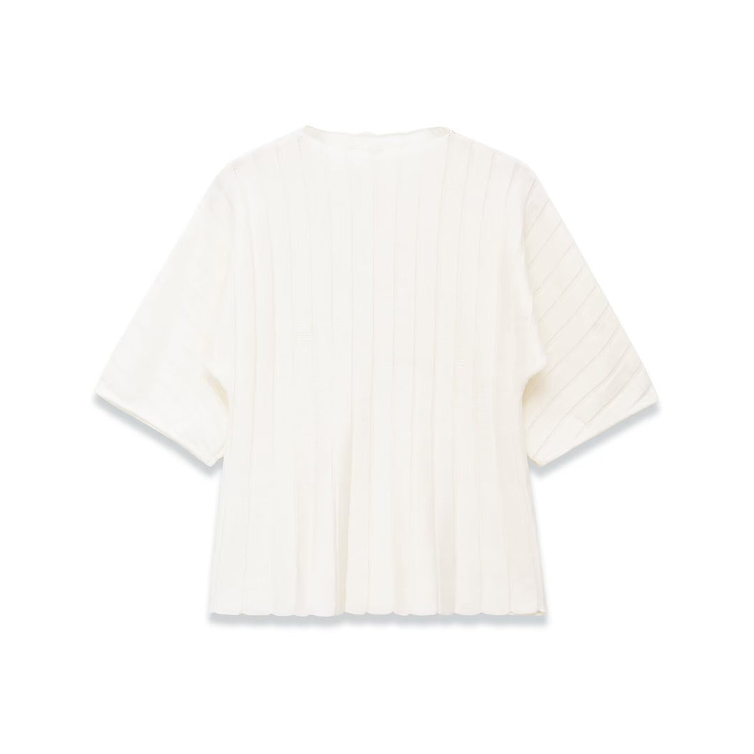 Damen Strickoberteil mit eleganter Textur und kurzem Arm Drune