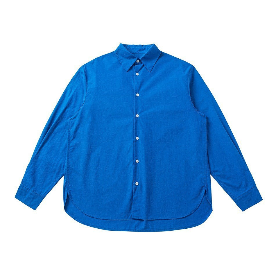 Unisex Oversized Hemd aus leichter Baumwollmischung mit abgerundetem Saum Drune