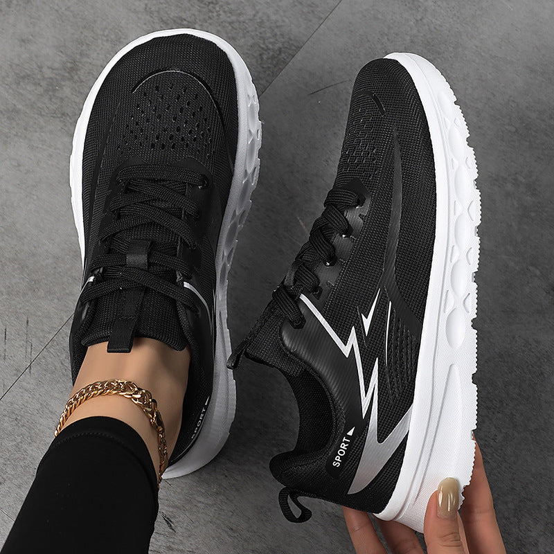 Damen Sportlicher Mesh-Sneaker mit gepolsterter Fersenstütze und griffiger Profilsohle Drune