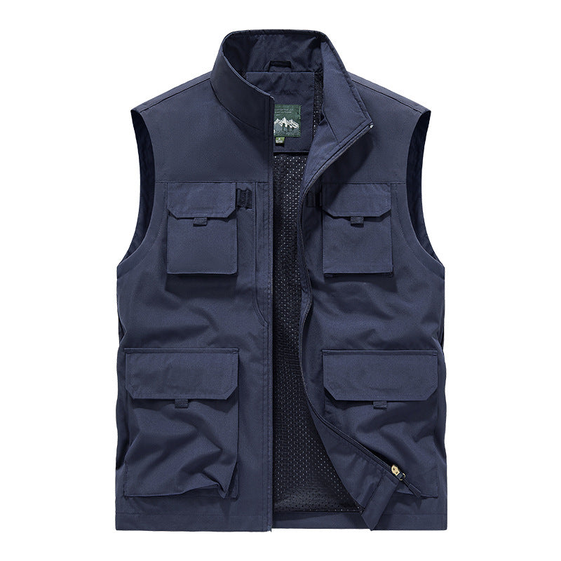Herren Multifunktionale Outdoorweste mit Mehrfach-Taschen und atmungsaktivem Meshfutter Drune
