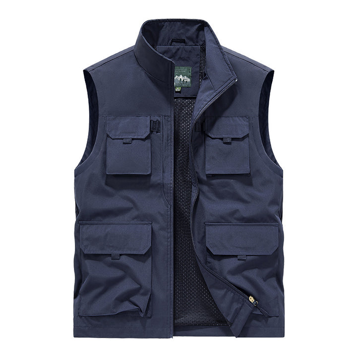 Herren Multifunktionale Outdoorweste mit Mehrfach-Taschen und atmungsaktivem Meshfutter Drune