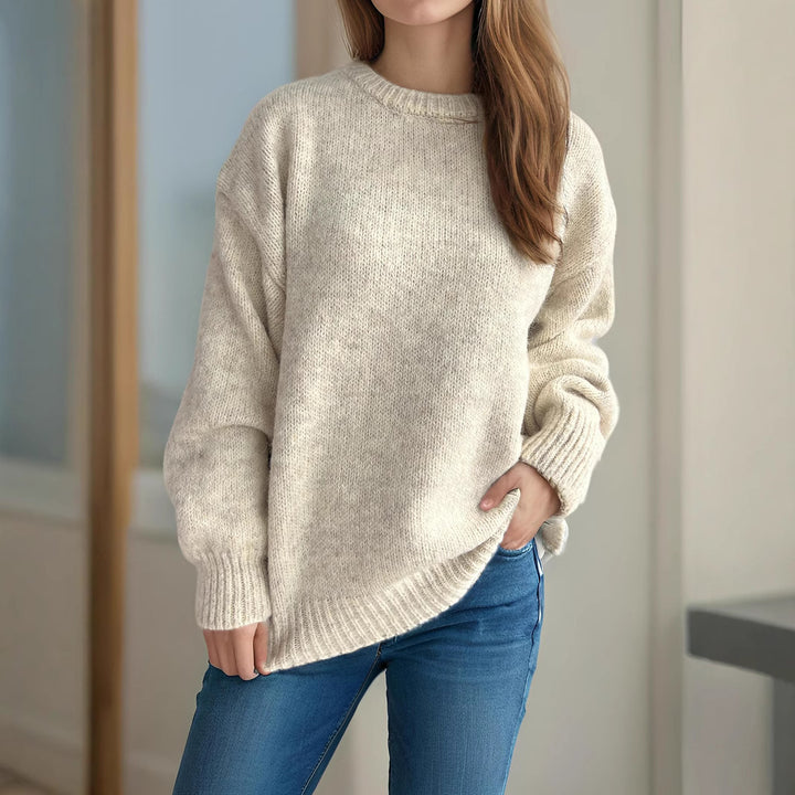 Damen lässiger Oversize-Pullover mit strukturiertem Maschenmuster Drune