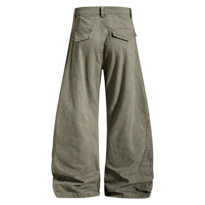 Damen Weite High‑Waist Cargo‑Hose mit verstärkten Kniepaneelen und verstellbarem Saum Drune