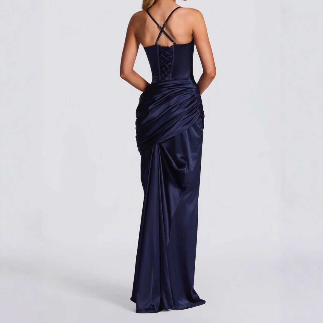 Damen elegantes Abendkleid mit raffinierten Drappierungen Drune