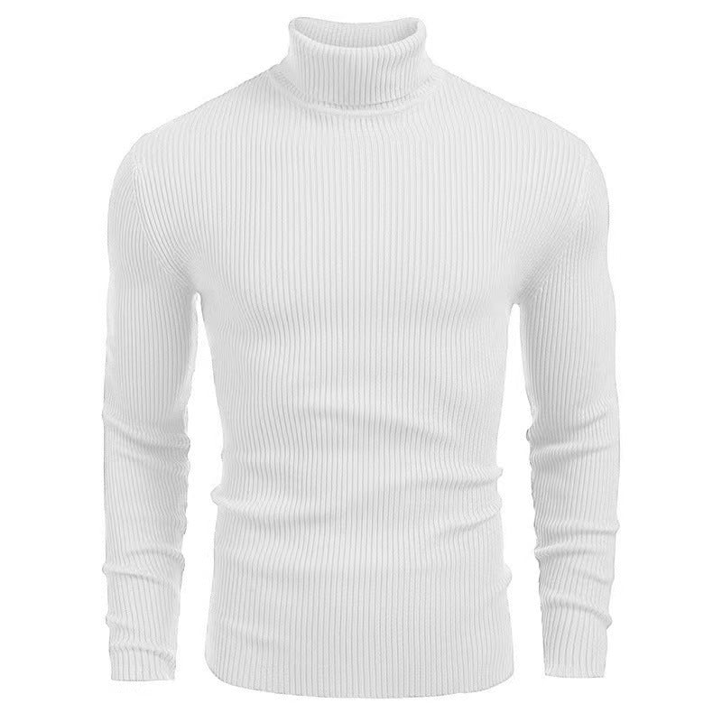 Herren nan schmal geschnittener Rippen-Rollkragenpullover aus feinem Wollmix mit Stretch Drune