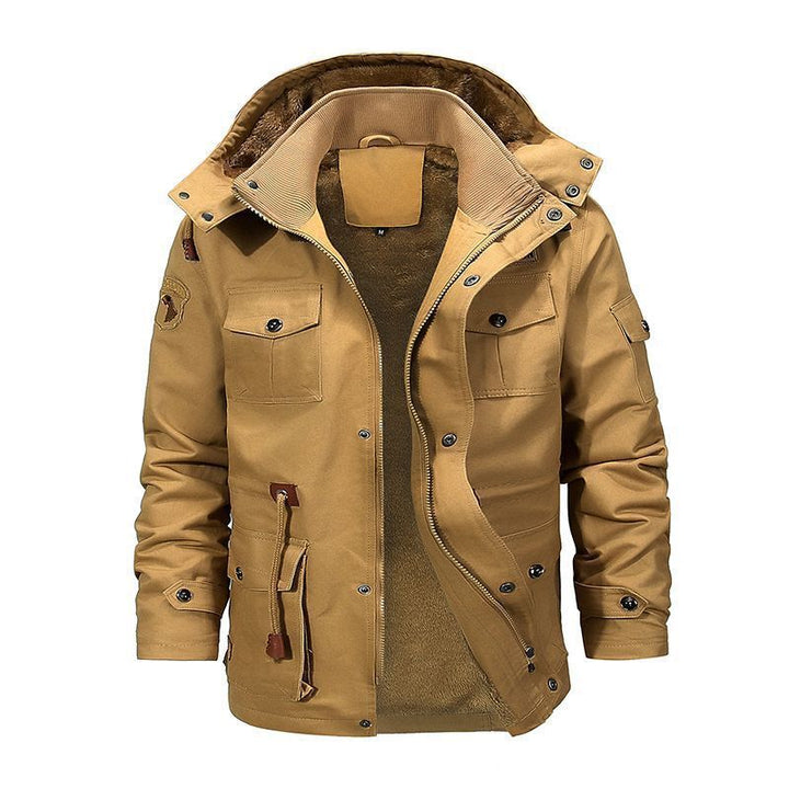 Herren Fieldparka aus robustem Canvas mit Teddyfleece-Innen und Multifunktions‑Taschen Drune