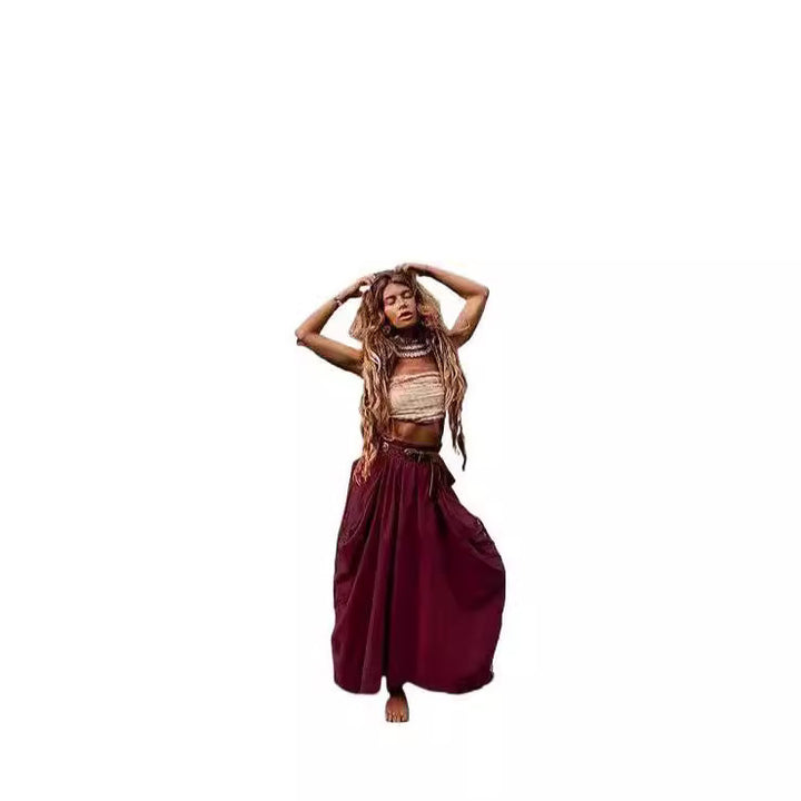 Damen Weit geschnittene Sommerhose mit praktischen Taschen und verspielten Raffungselementen Drune