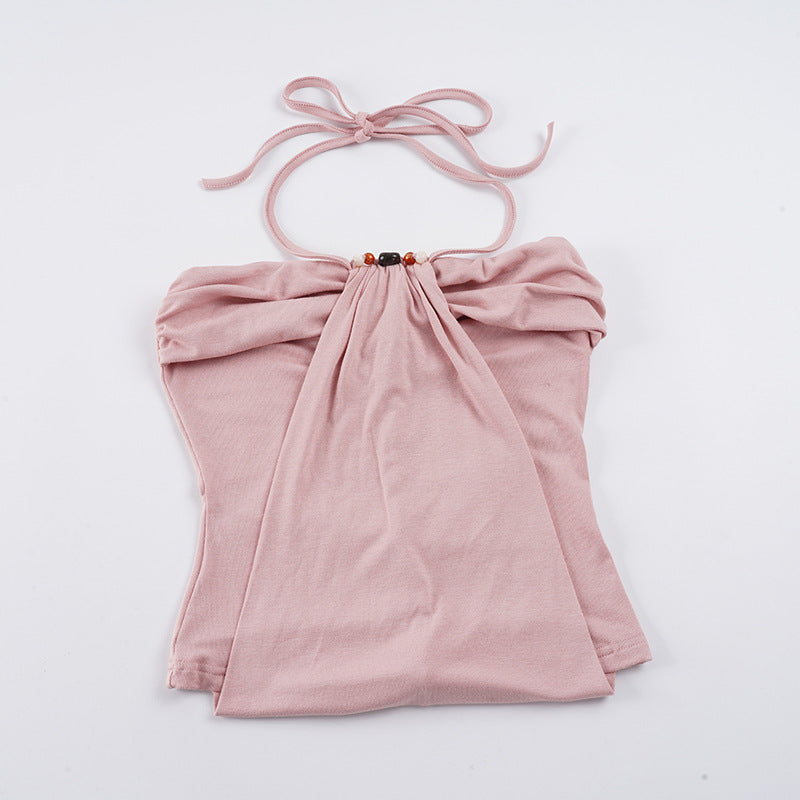 Damen stylisches Bandeau-Top mit eleganten Knotendetails Drune