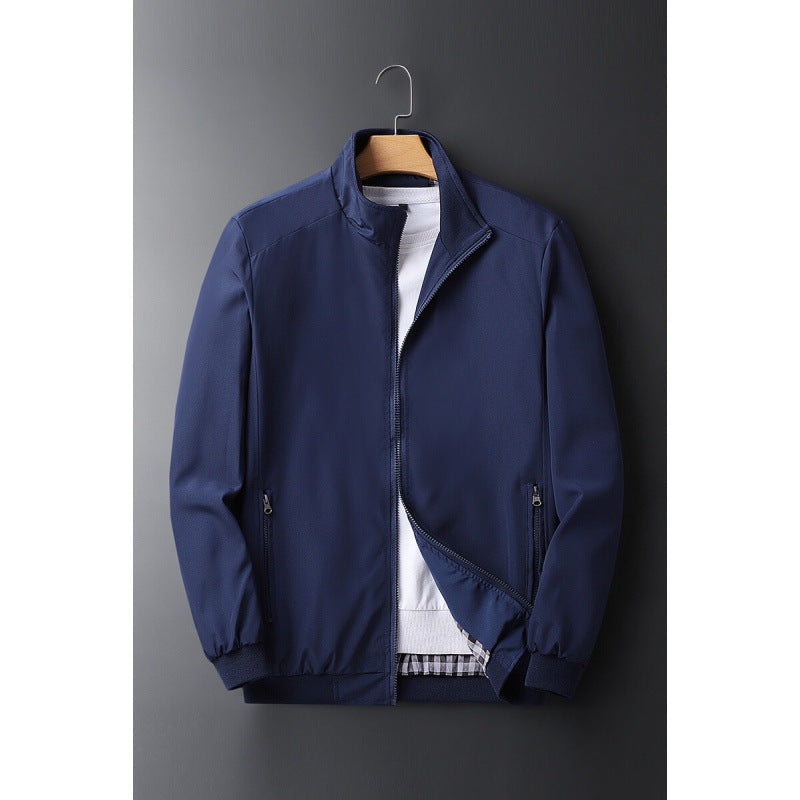 Herren Leichter wind- und wasserabweisender Zip-Blouson mit Stehkragen und Reißverschlusstaschen Drune