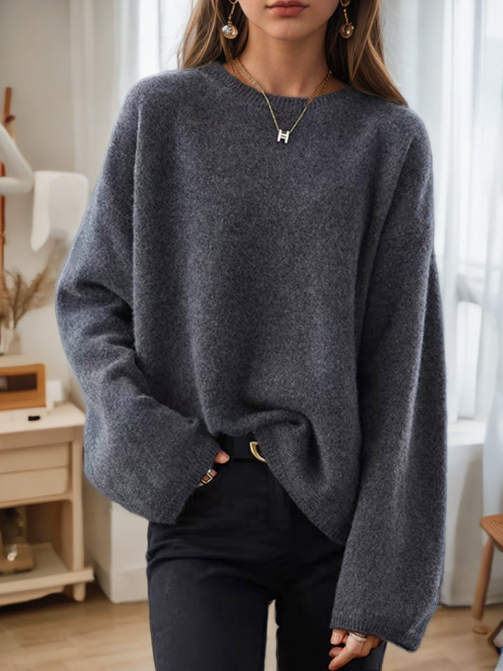 Damen Bequemer Strickpullover mit lässigem Schnitt und weitem Arm Drune