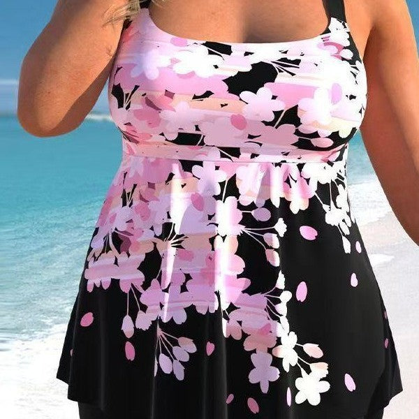 Damen Bade-Set mit floralem Oberteil und Shorts Drune