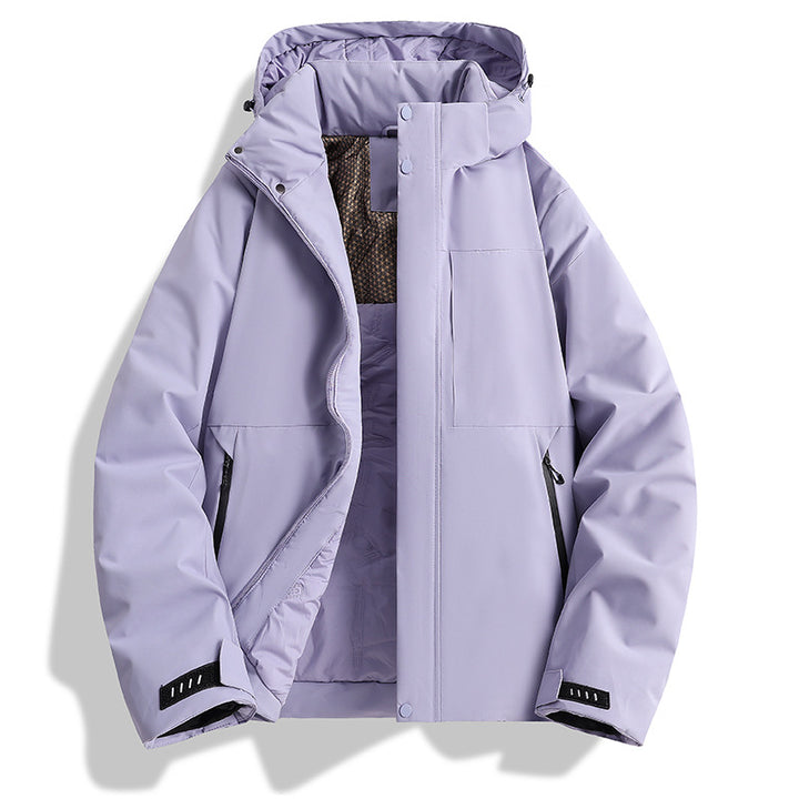 Damen wattierte Kapuzen-Outdoorjacke mit winddichter Membran und isolierendem Thermofutter Drune