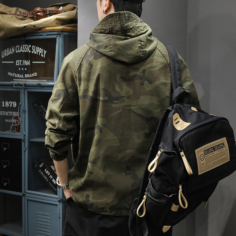 Herren Cargoweatherjacke mit praktischen Taschen und Kordelzug Drune