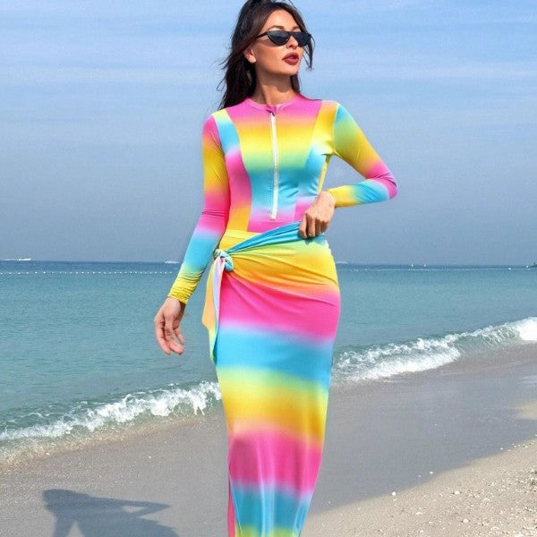 Damen langer, figurbetonender Strandkleid Drune