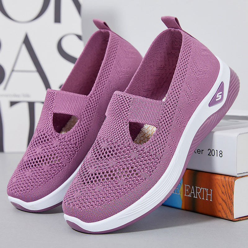 Damen nan leichte gestrickte Slipper mit orthopädischer Komfortsohle Drune